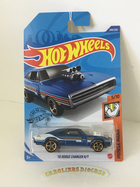 2020 hot wheels Q case #249 70 Dodge Charger R/T blue V7