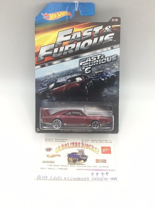 2015 Hot Wheels Fast & Furious 69 Dodge Charger Daytona 1/8 #1 Walmart exclusive GG2