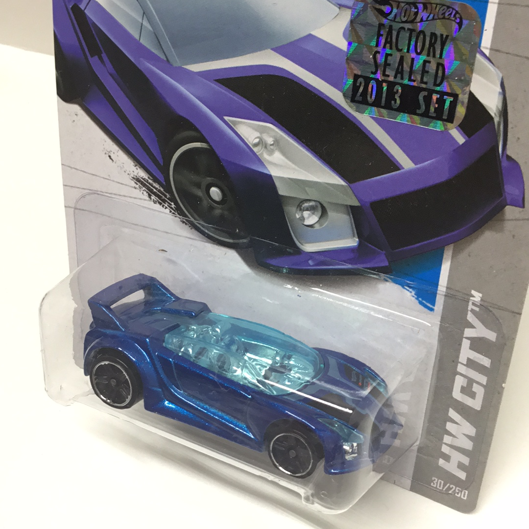 2013 hot wheels #30 quick N Sik blue factory sealed sticker