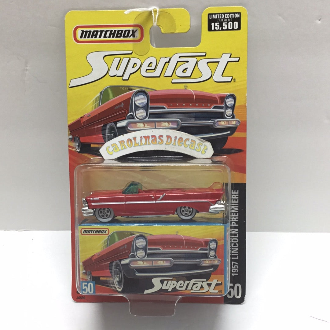 Matchbox Superfast #50 1957 Lincoln premiere red limited to 15,500 172C