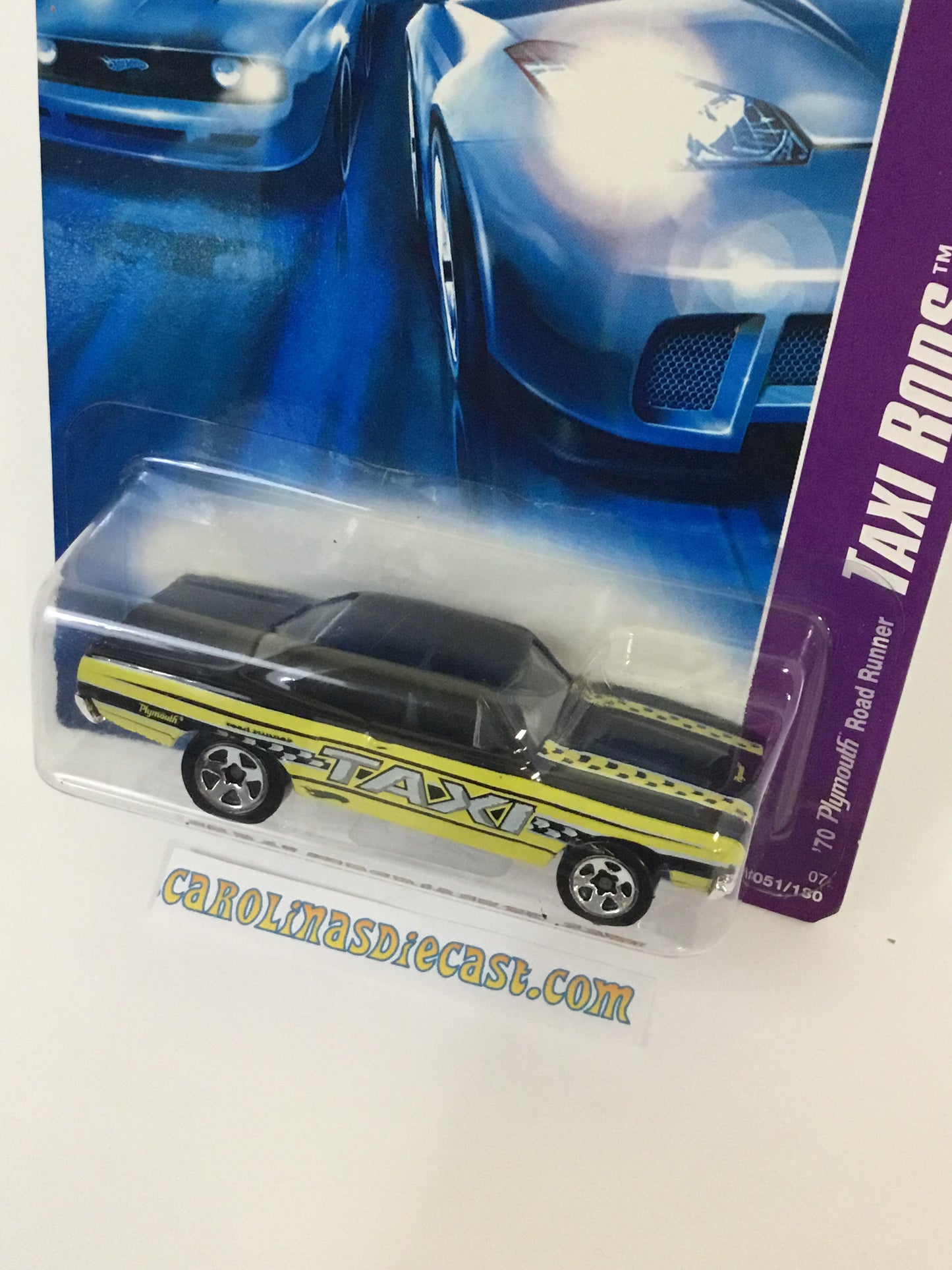 2007 Hot Wheels #51 70 Plymouth Road Runner taxi rods (GGG1)