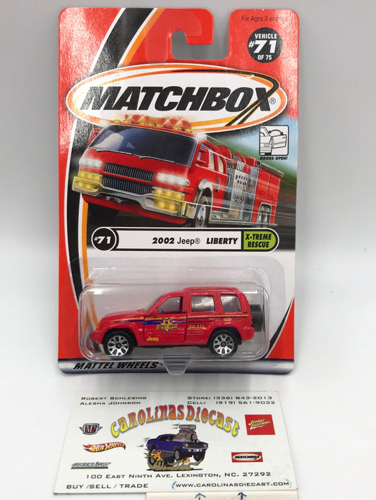 matchbox #71 2002 Jeep Liberty VHTF BB2