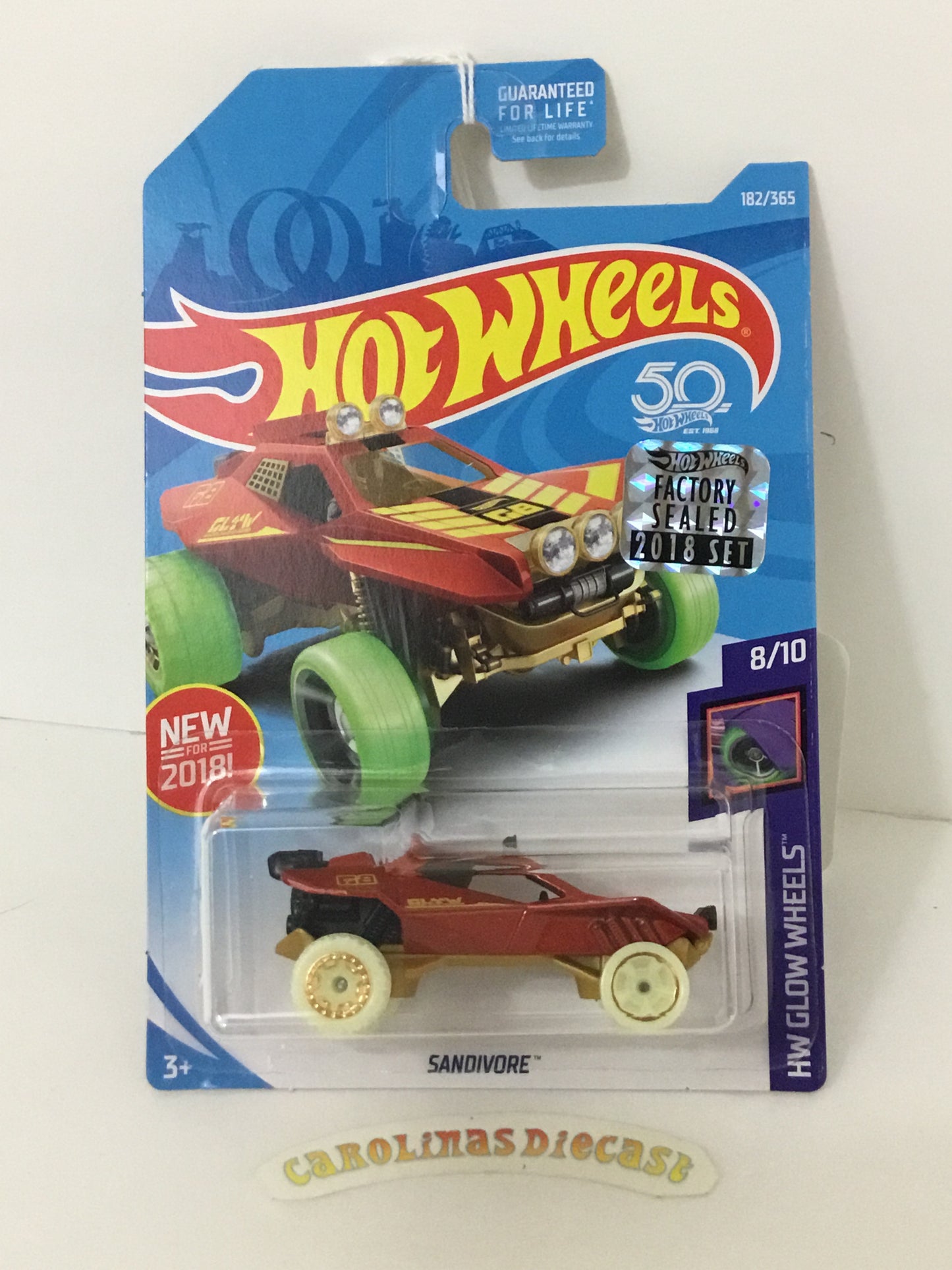 2018 Hot Wheels #182 Sandivore Factory sealed sticker YY4