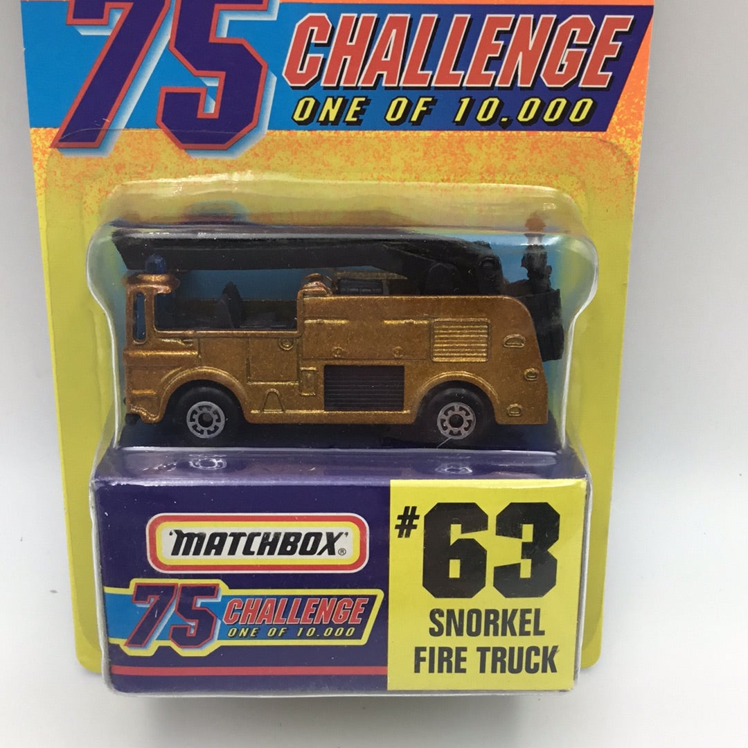 Matchbox 75 Challenge #63 Snorkel Fire Truck 5F8