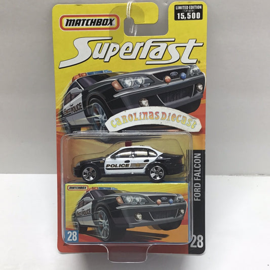 Matchbox Superfast #28 Ford Falcon  police limited to 15,500 (Q6)