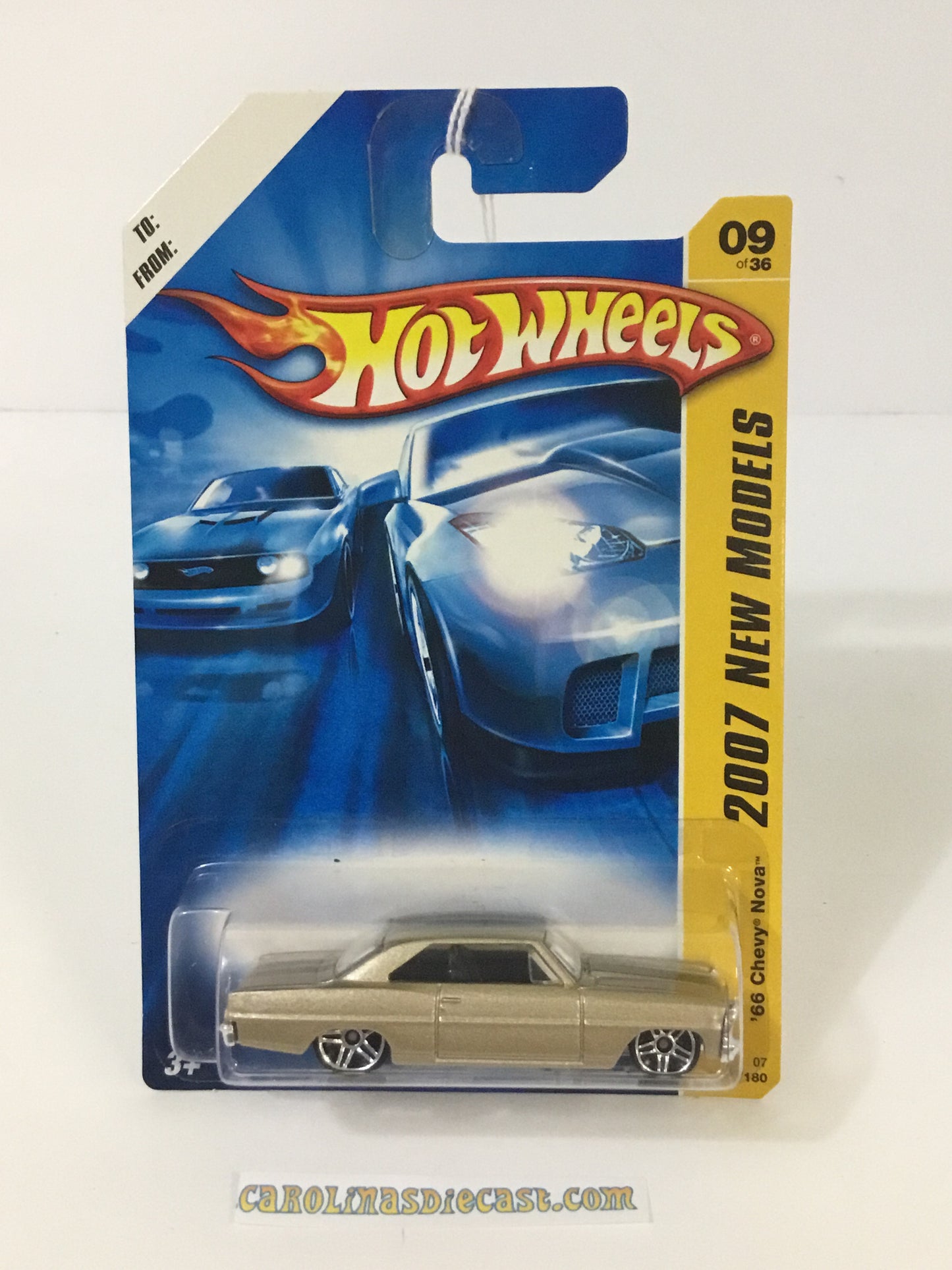 2007 Hot Wheels #9 66 Chevy nova to: from: card (AA5)
