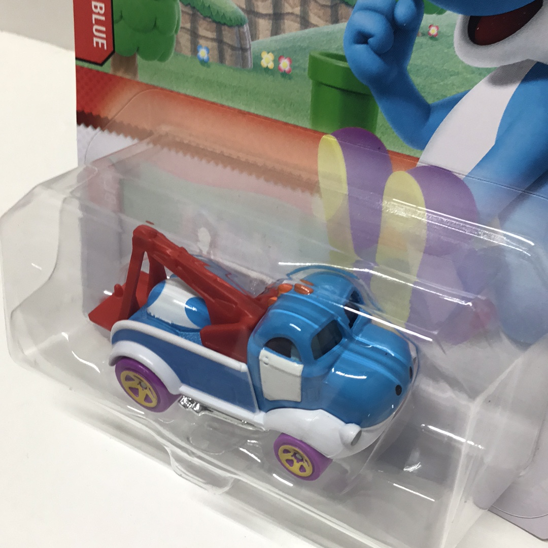 2021 Hot Wheels Super Mario gaming character cars Light blue Yoshi 110D
