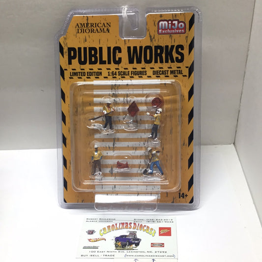 American Diorama MiJo exclusive 1:64 scale figures Public Works diecast metal