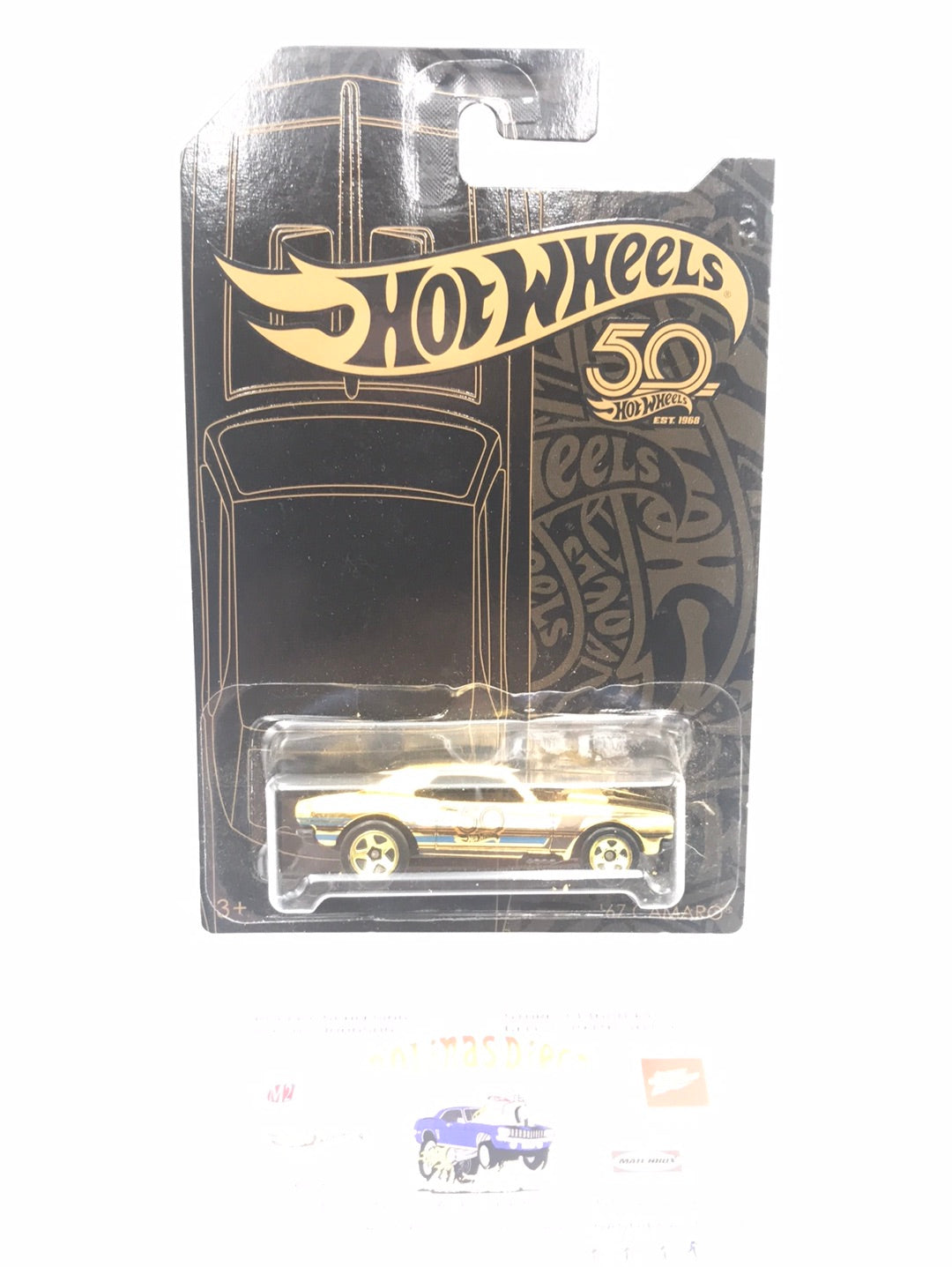 hot wheels 50th anniversary series black and gold 67 Camaro Chase W/Protector