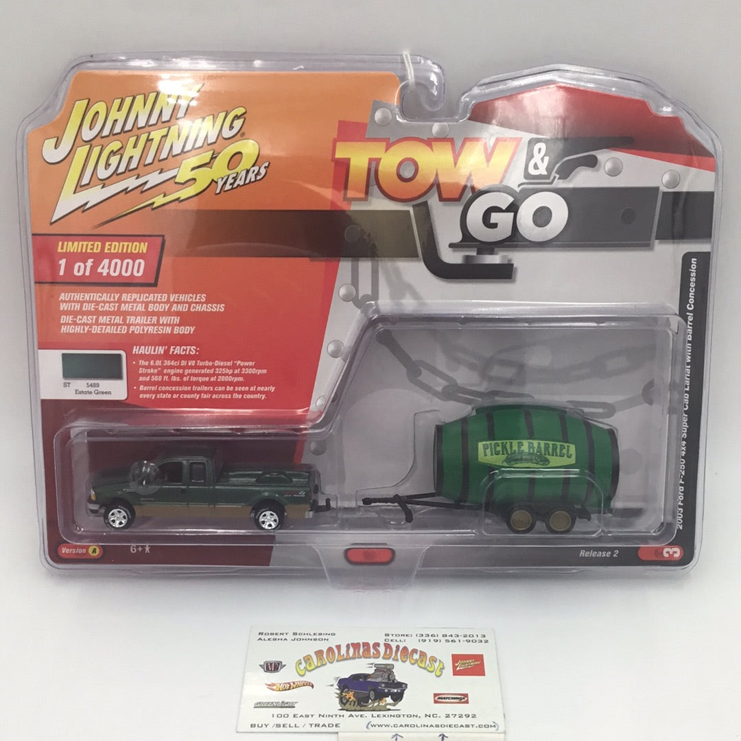 Johnny lightning Tow & Go 2003 Ford F-250 4x4 Super Cab Lariat With Barrel Concession ver. A 209H