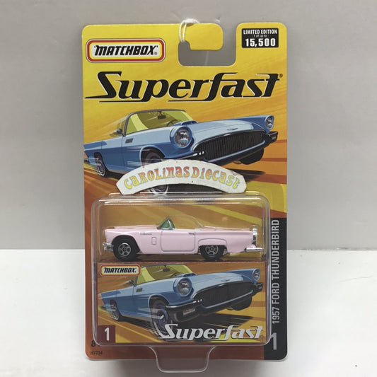 Matchbox Superfast #1 1957 Ford Thunderbird  pink limited to 15,500 (S7)