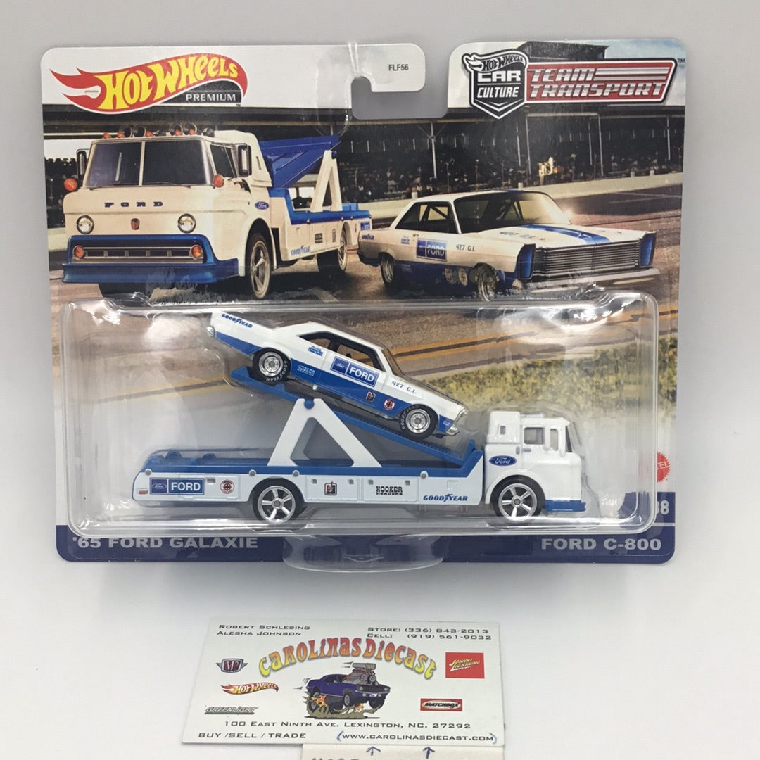 2021 HOT WHEELS CAR CULTURE  TEAM TRANSPORT #38 65 Ford Galaxie Ford C-800 279B