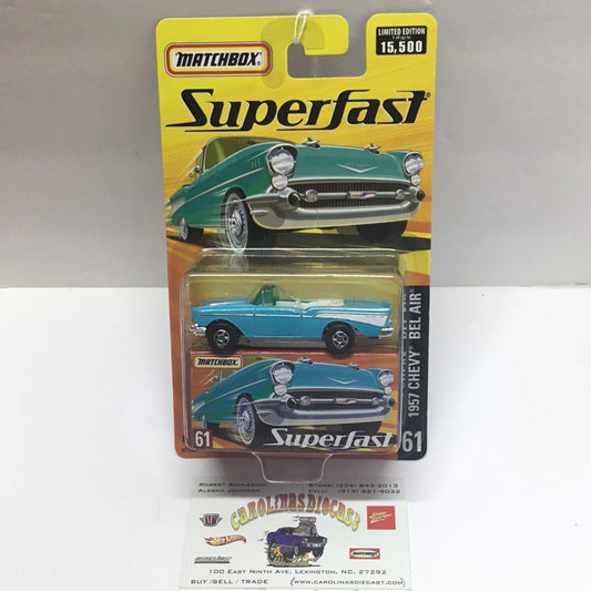 Matchbox Superfast #61 1957 Chevrolet Bel Air light blue limited to 15,500 172D