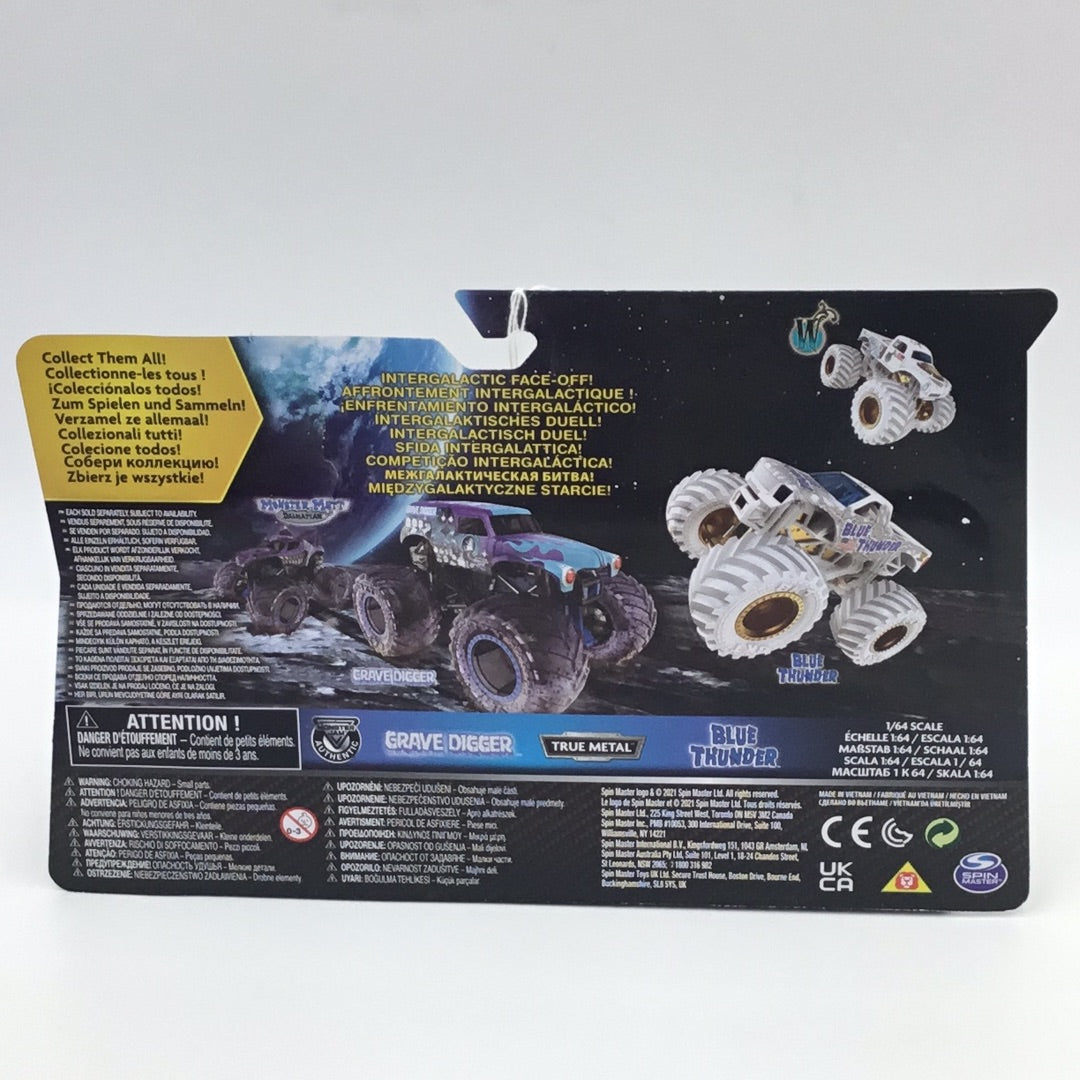 2021 monster jam Gears and Galaxies Blue Thunder vs Grave Digger Walmart exclusive 130H