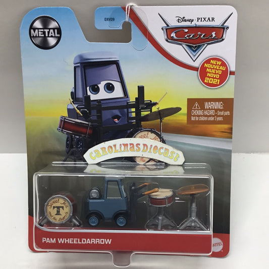 2021 Disney Pixar Cars Metal series Pam Wheeldarrow with drums 141H