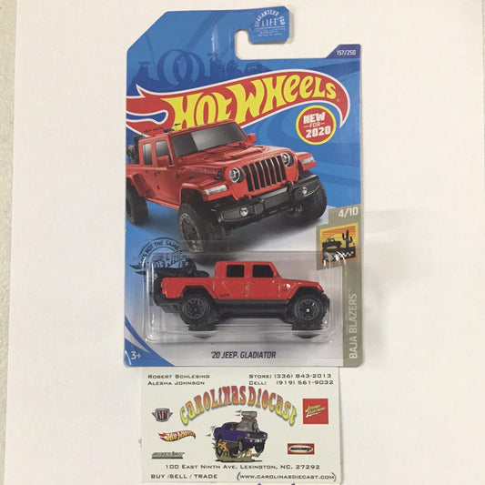 2020 hot wheels  #157 20 Jeep Gladiator Red GG2