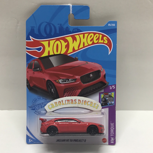 2021 hot wheels #85 Jaguar XE SV project 8 red 64F