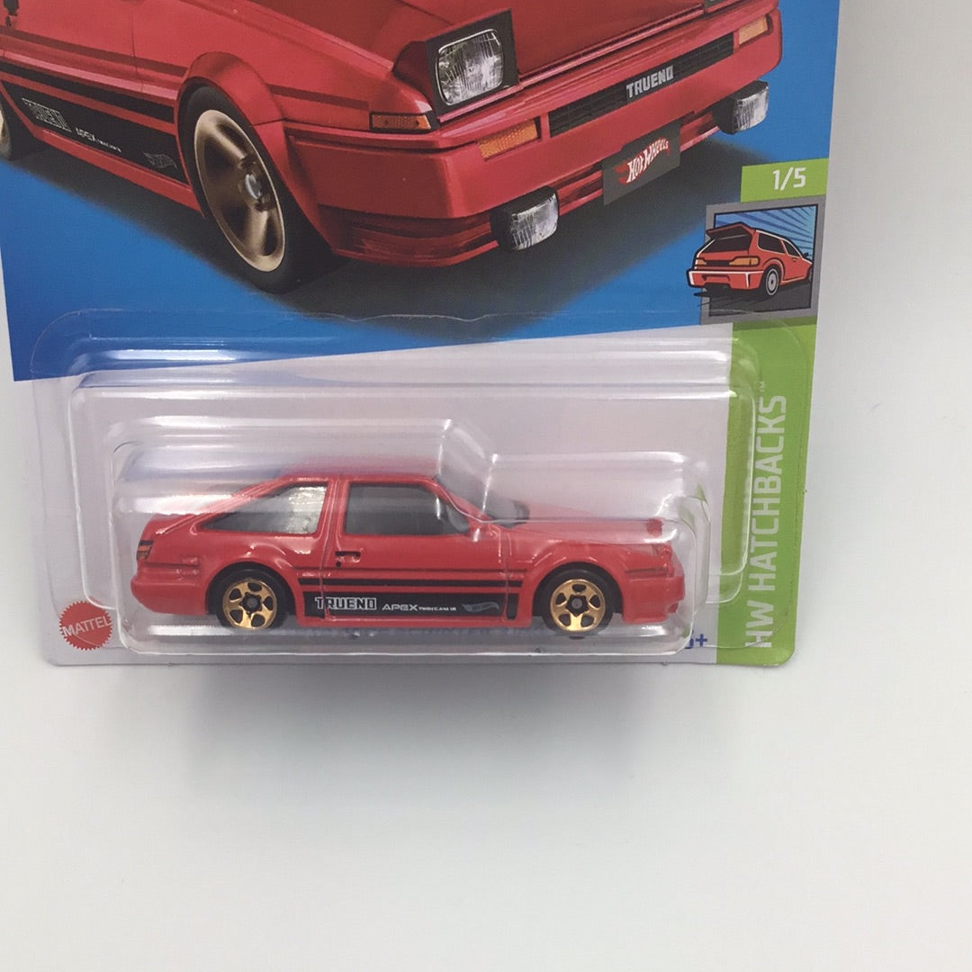 2022 hot wheels #17 Toyota AE86 Sprinter trueno red 95G