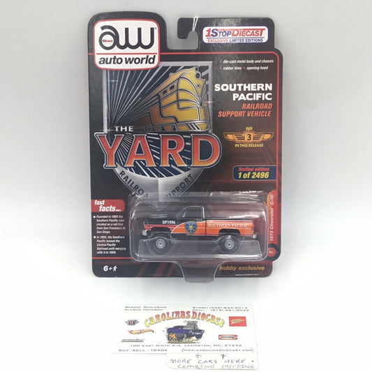 Auto world 1 Stop DIecast exclusive 1973 Chevrolet C-10 Southern Pacific the yard 183A