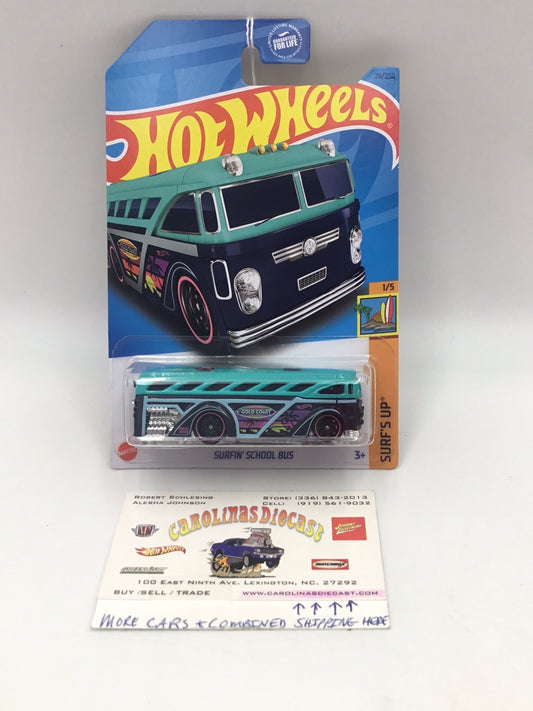 2023 hot wheels F case #24 Surfin school bus EE8