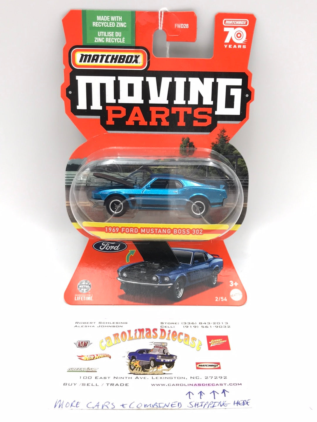 Matchbox Moving Parts 1969 Ford Mustang Boss 302 NEW