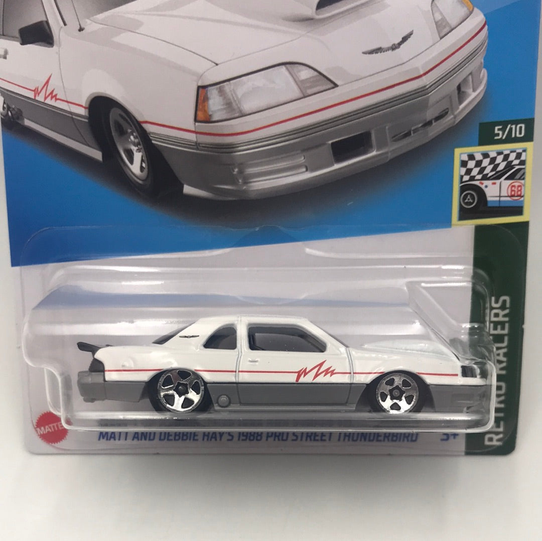 2023 hot wheels C case #56 Matt and Debbie Hays 1988 Pro Street Thunderbird white 22D