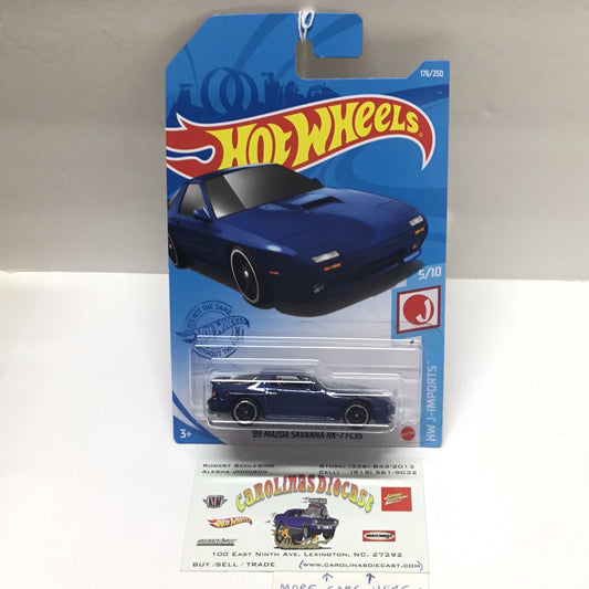 2021 hot wheels P case #176 89 Mazda Savanna RX-7 FC35 blue 85A