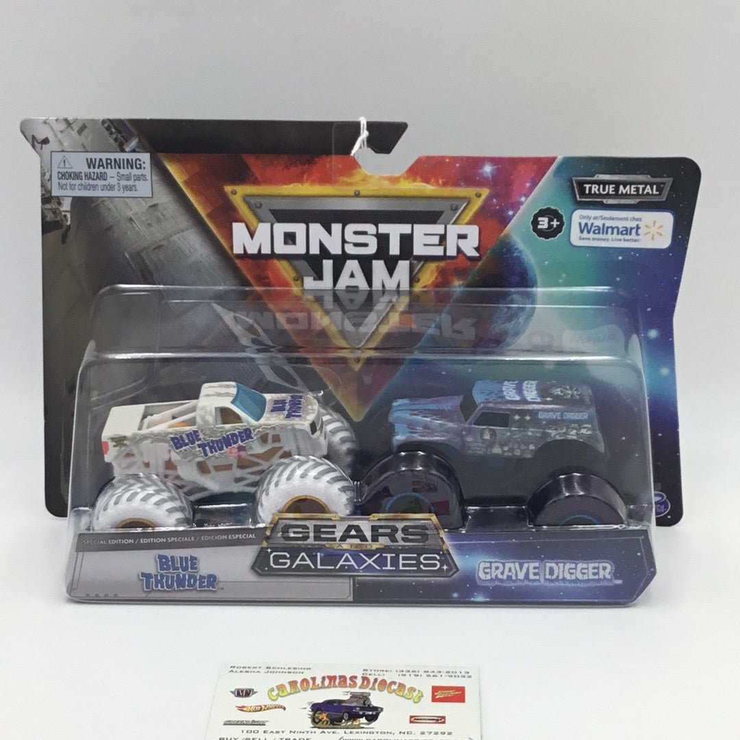 2021 monster jam Gears and Galaxies Blue Thunder vs Grave Digger Walmart exclusive 130H