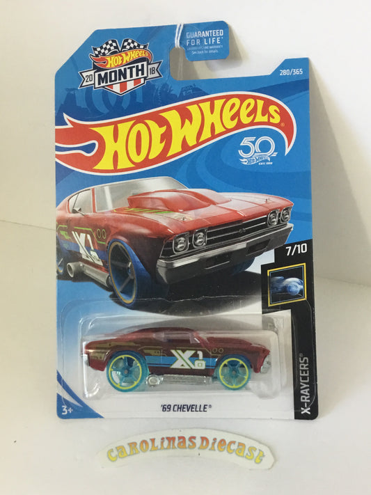2018 Hot Wheels #280 69 Chevelle  red 5A