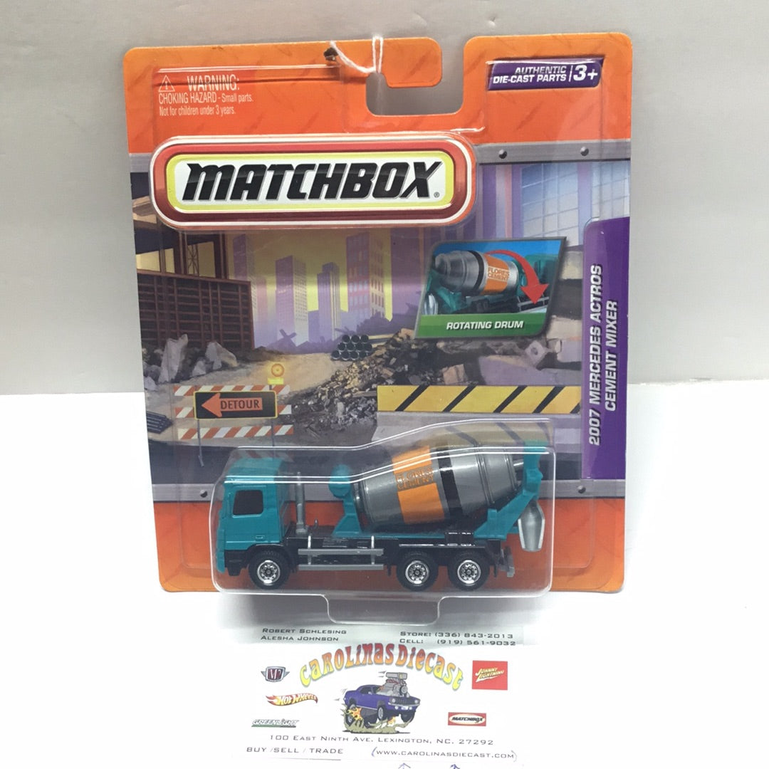 Matchbox Real Working Rigs 2007 Mercedes Actros Cement Mixer vhtf S1