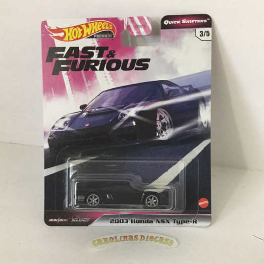 Hot wheels premium fast and furious Quick Shifters 3/5 2003 Honda NSX type R C6