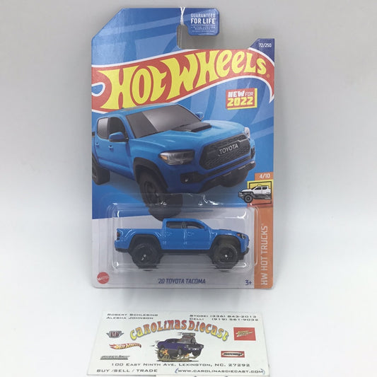 2022 hot wheels #72 20 Toyota Tacoma blue 93C