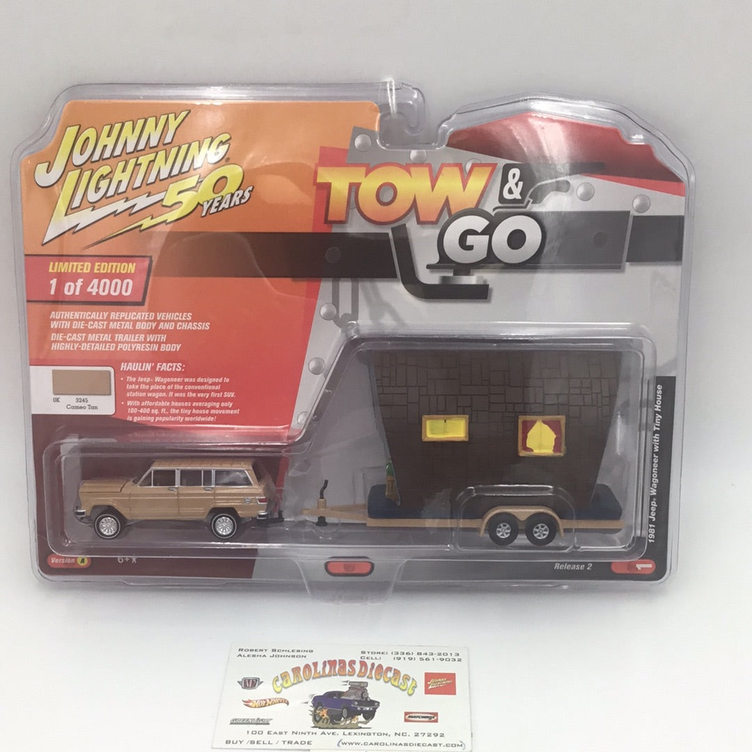 Johnny lightning Tow & Go 1981 Jeep Wagoneer with Tiny House ver. A 220H