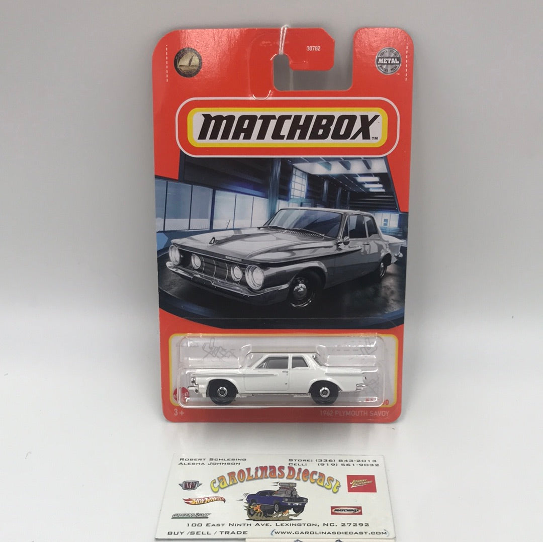 2022 matchbox  #54 1962 Plymouth Savoy white 60i