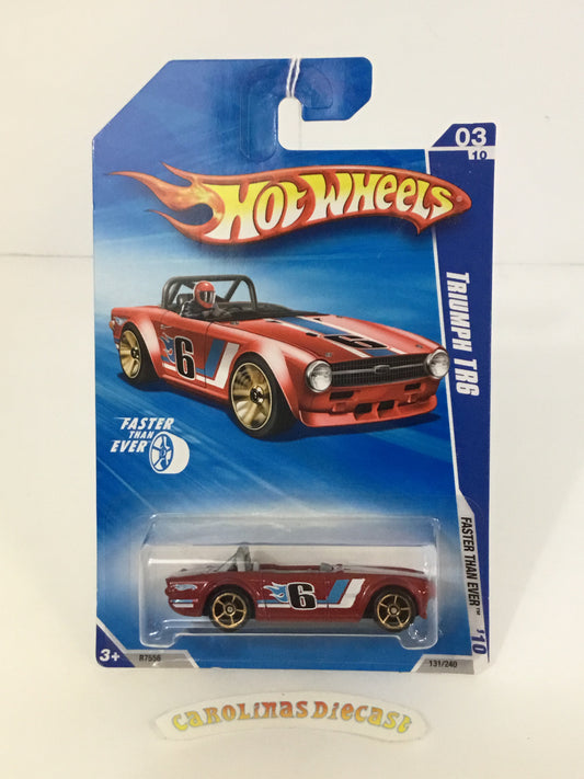 2010 Hot Wheels #131 Triumph TR6 red fte faster than ever  (XXX2)