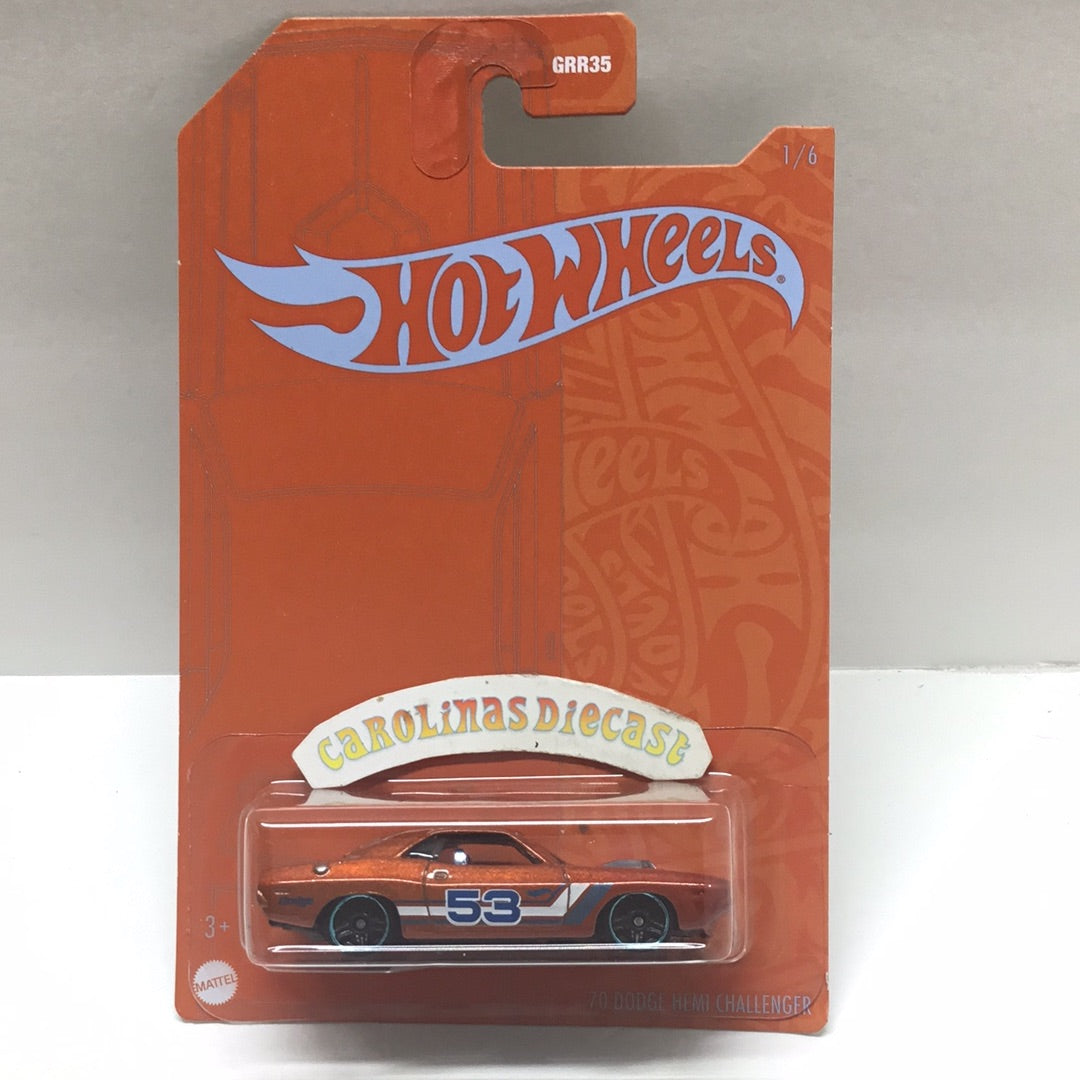 2021 Hot wheels 53rd anniversary set orange and blue mix 2 70 Dodge Hemi Challenger LL2