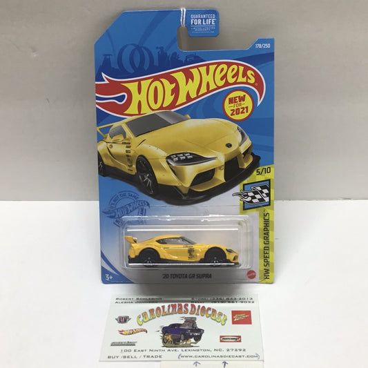 2021 hot wheels #178 20 Toyota GR Supra yellow 98B