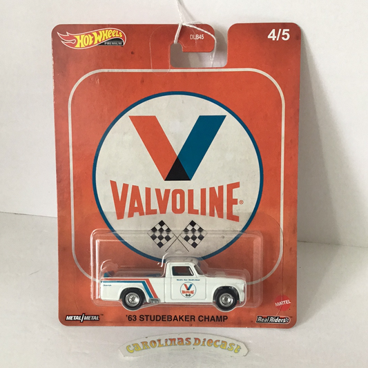 HOT WHEELS POP CULTURE FUEL VALVOLINE 63 Studebaker champ W/REAL RIDERS 265A