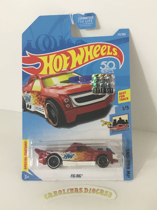 2018 Hot Wheels #111 Fig Rig Factory sealed sticker YY2