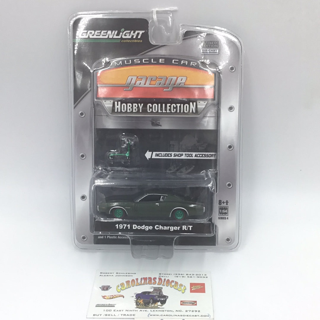 Greenlight Muscle Car Garage 1971 Dodge Charger R/T green machine CHASE