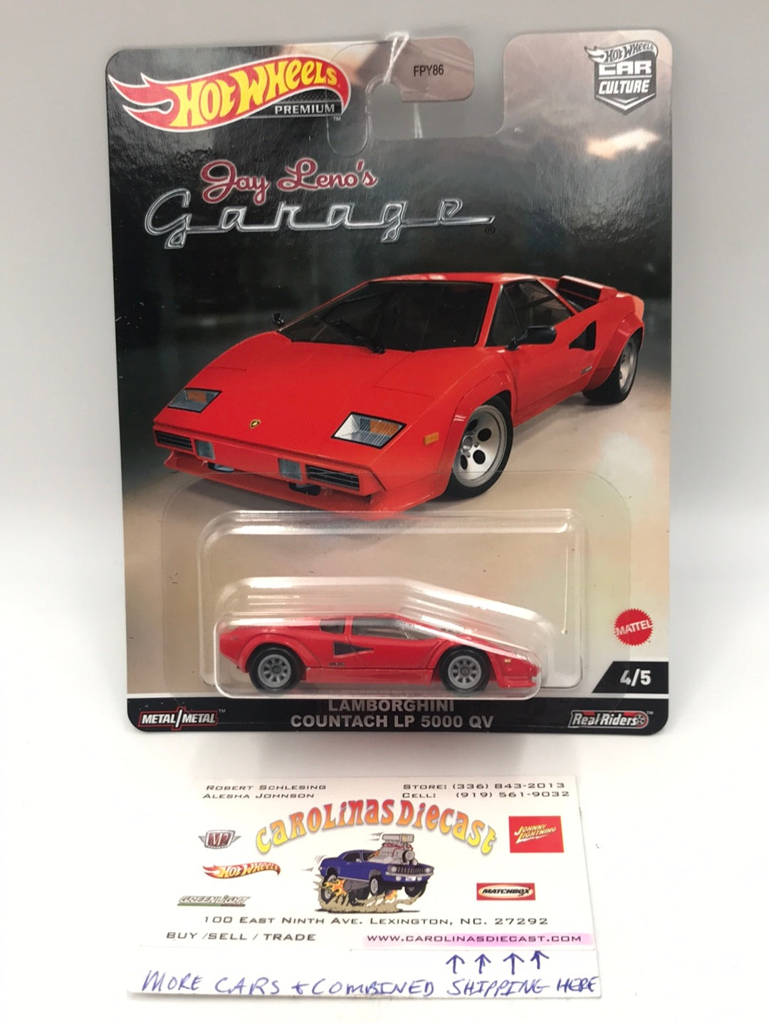 2022 Hot wheels car culture Jay Lenos Garage Lamborghini Countach LP 5000 QV