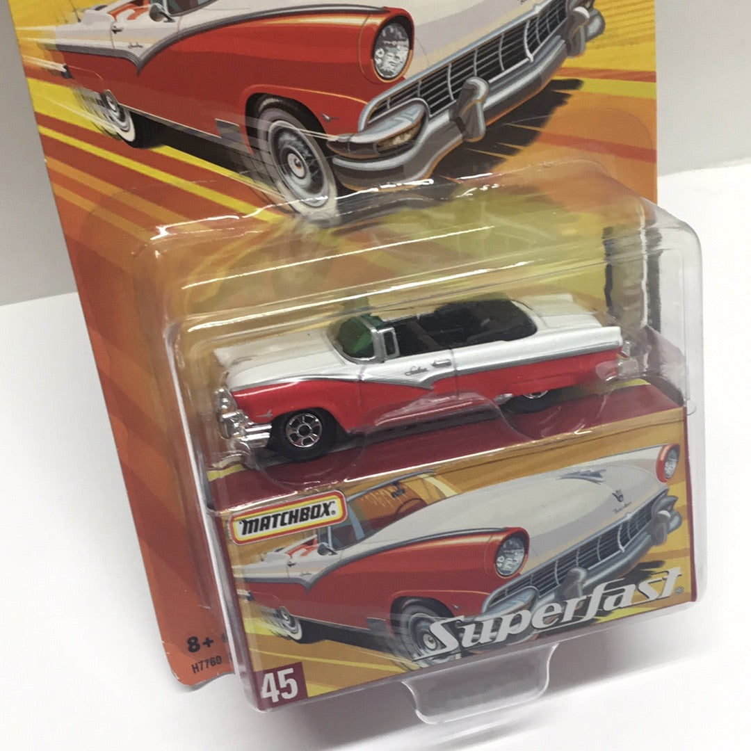 Matchbox Superfast #45 1956 Ford Sunliner red limited to 15,500  (Q6)