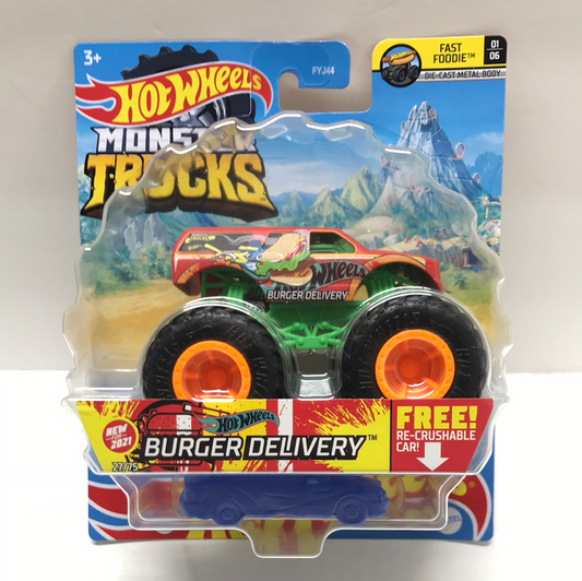 2021 Hot wheels monster Trucks Burger delivery 27/75 133F