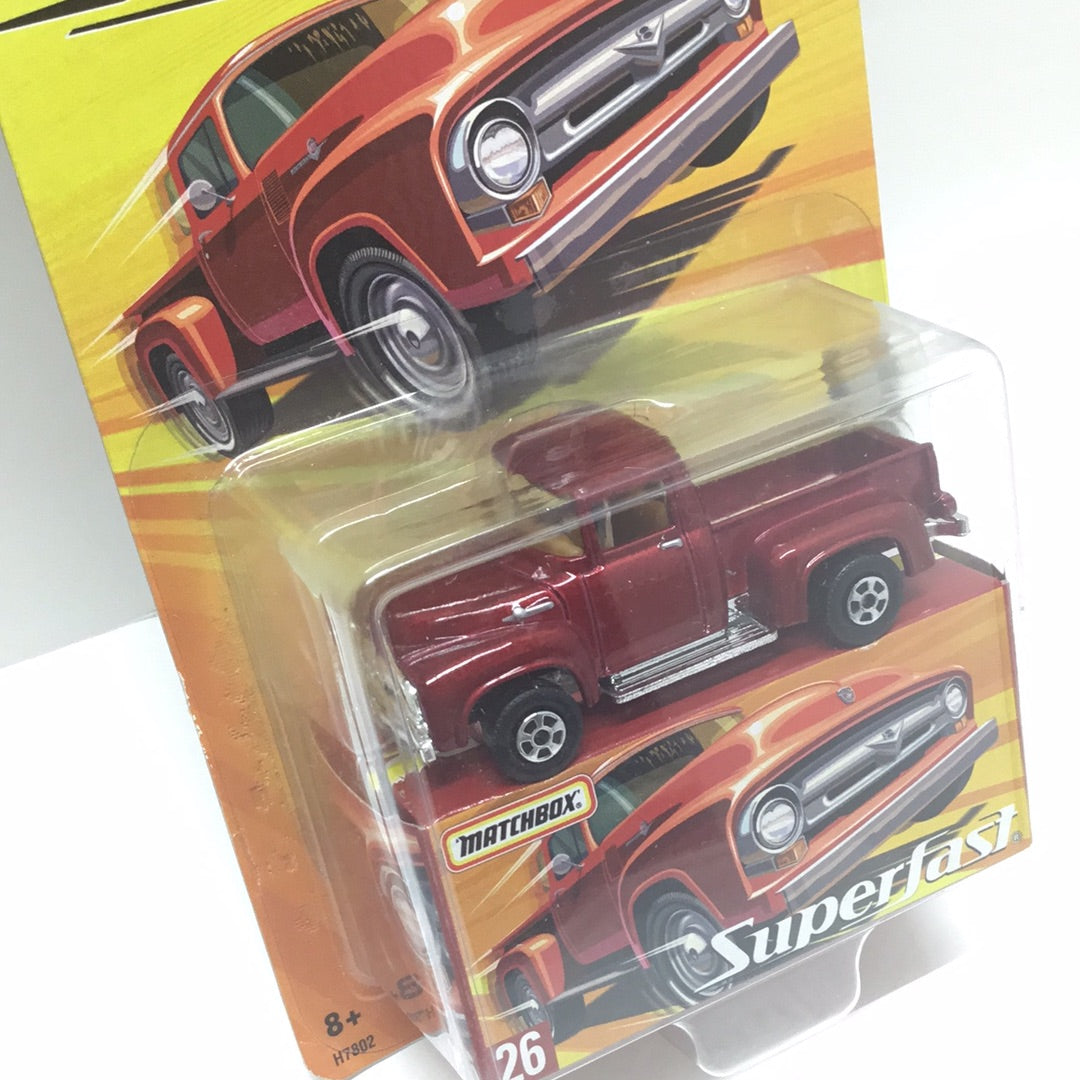 Matchbox Superfast #26 1956 Ford F-100 maroon limited to 15,500 174D