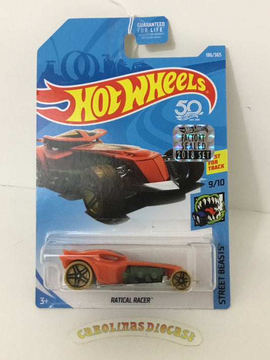 2018 Hot Wheels #186 Ratical Racer Factory sealed sticker YY2