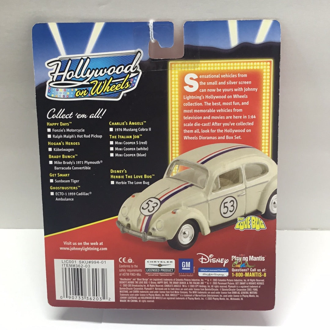 Johnny Lightning Disney Hollywood on wheels Herbie The Love Bug