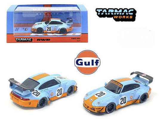 Tarmac Works 1:64 Mijo Exclusive Porsche RWB 993 GULF #20 Model Car Limited New